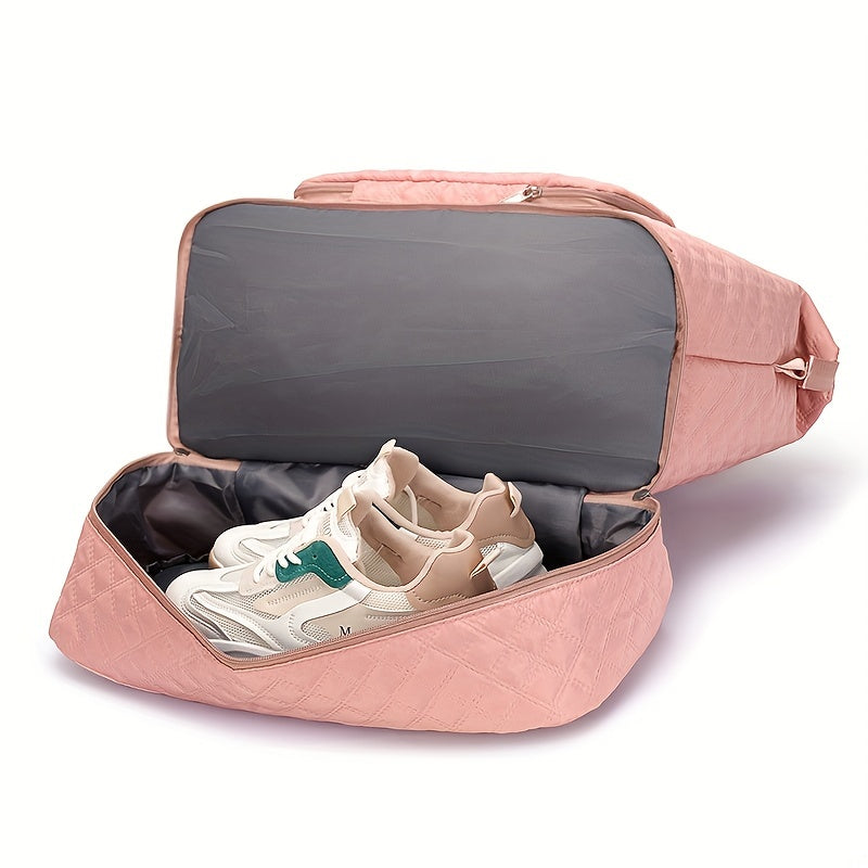 Lightweight Travel Duffle Bag - Large Capacity, Stylish Argyle Pattern