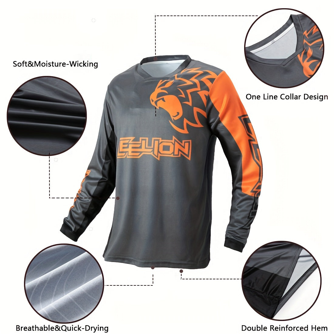 🏍️ Motorcycle Men's Color Block Cycling Jersey | Quick Dry Breathable Long Sleeve Shirt for Biking and Riding Sports 🌞