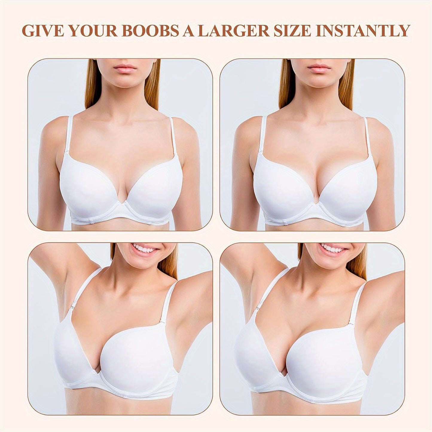 1 Pair Breast Lift Pads, Silicone Adhesive Bra Inserts For Women, Push-Up And Lift, Perfect For Swimsuits, Dresses