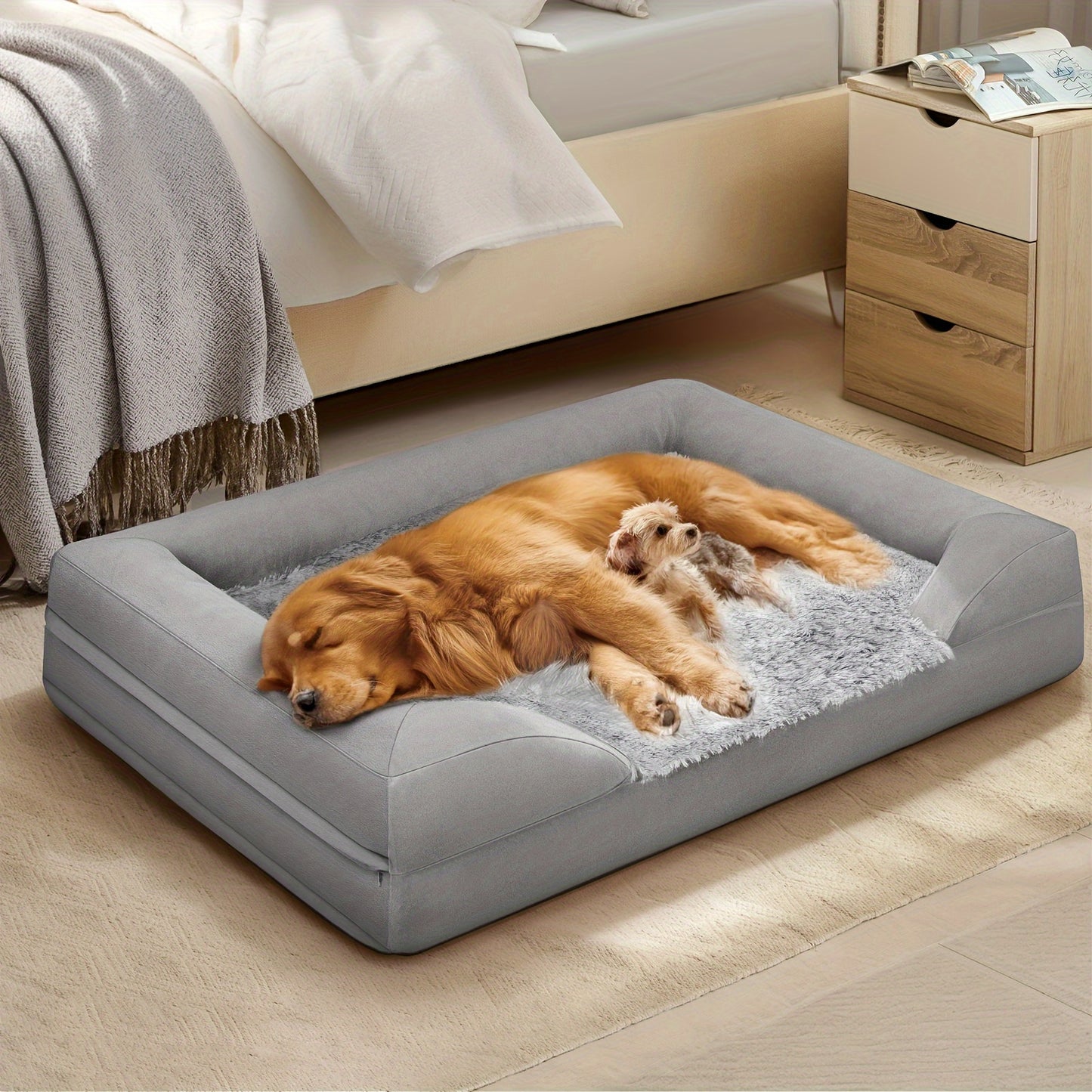 🐶 Gimars Orthopedic Egg Foam Soft Dog Beds for Large Dogs | Waterproof, Easy Clean, Removable Washable Cover | Perfect for Large, Medium, Small & Aging Dogs