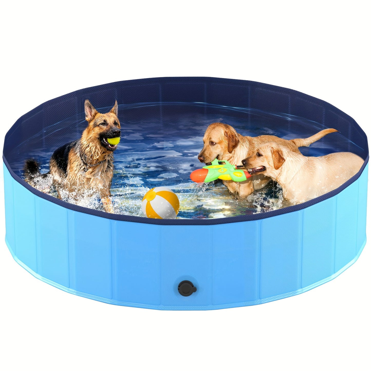 🐾 Niubya Foldable Dog Pool | Collapsible Hard Plastic Dog Swimming Pool | Portable Bath Tub for Pets Dogs and Cats | Pet Wading Pool for Indoor and Outdoor