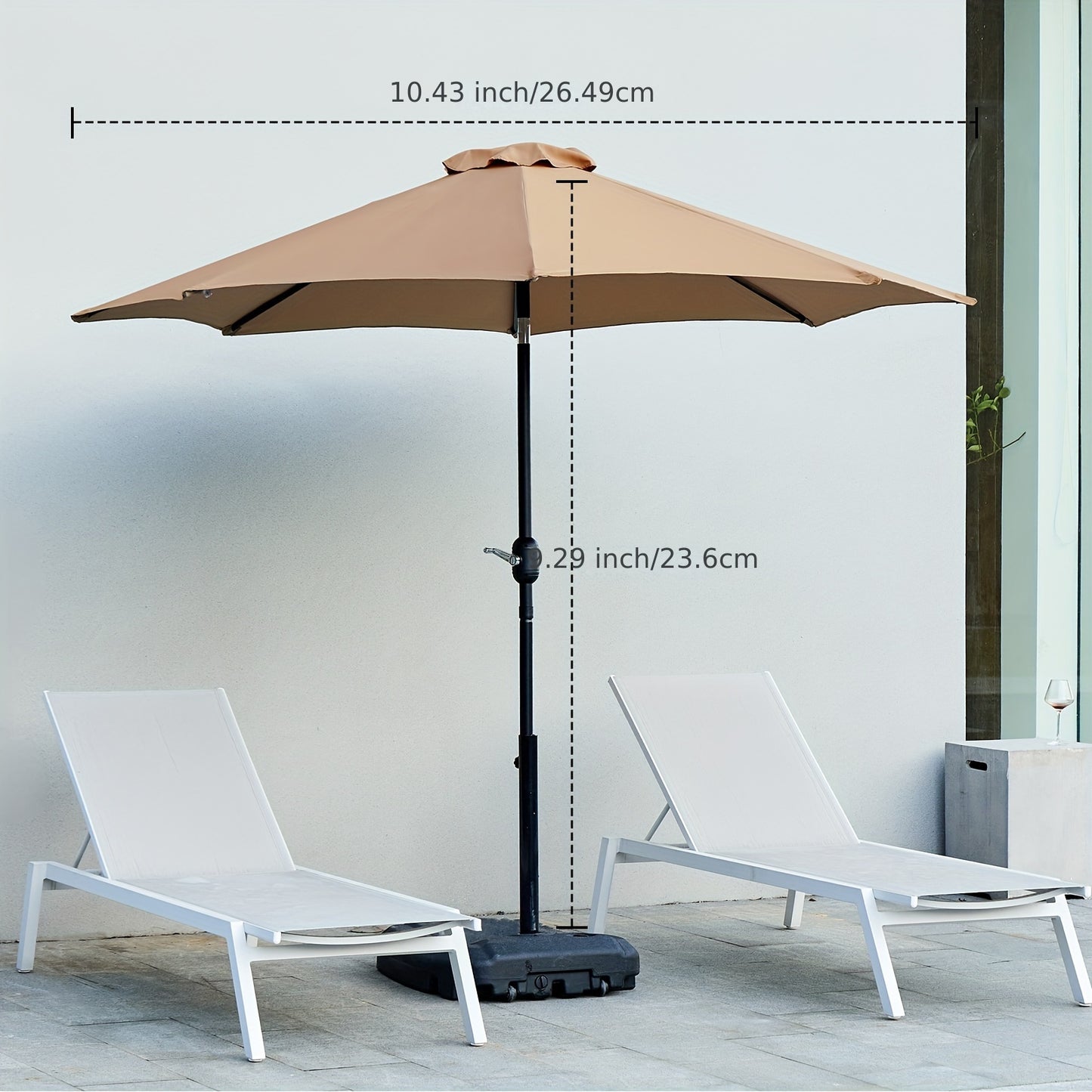 🌞 9 FT Outdoor Patio Umbrella with Push Button Tilt and Crank - Waterproof, 8 Sturdy Ribs - Market Yard Umbrella