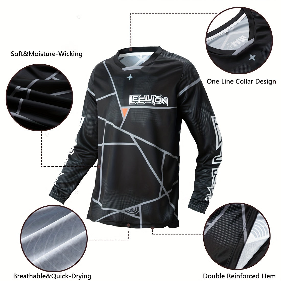 🏍️ Motorcycle Men's Color Block Cycling Jersey | Quick Dry Breathable Long Sleeve Shirt for Biking and Riding Sports 🌞