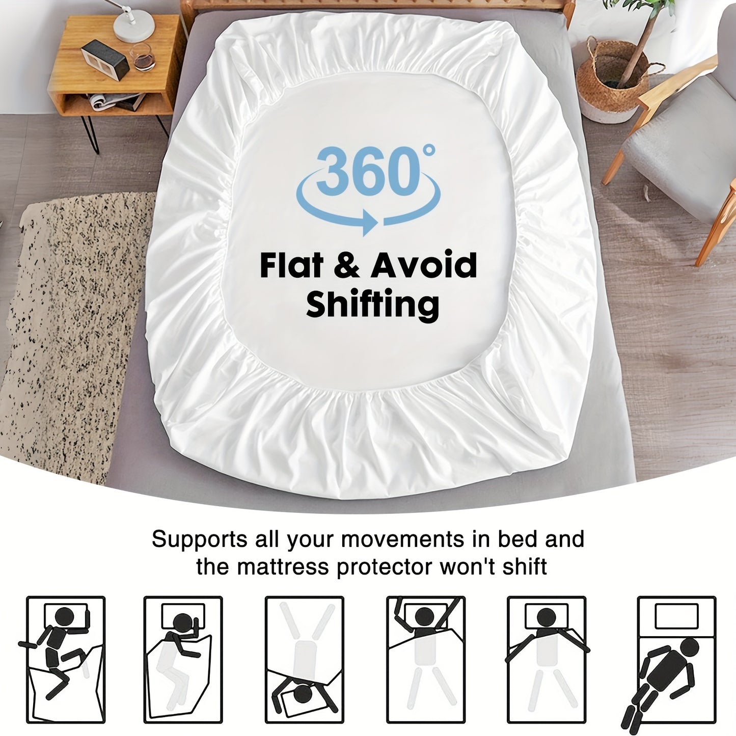 🌿 Bamboo Viscose Waterproof Mattress Protector - All Sizes, Noiseless, Washable, Deep Pocket - Bedroom Essential 🛏️