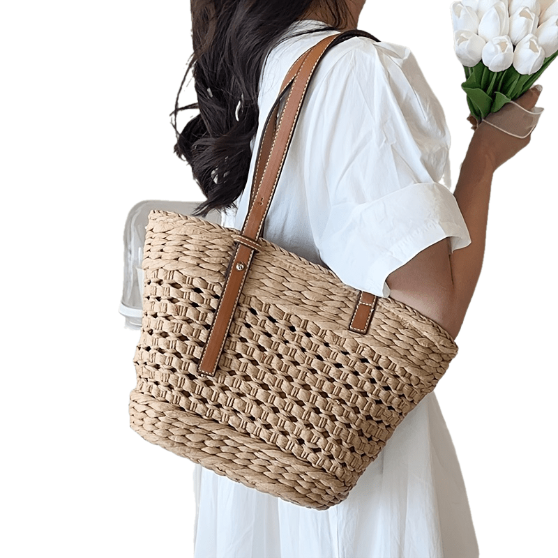 Stylish Woven Shoulder Bag for Women - Perfect for Travel and Beach Days