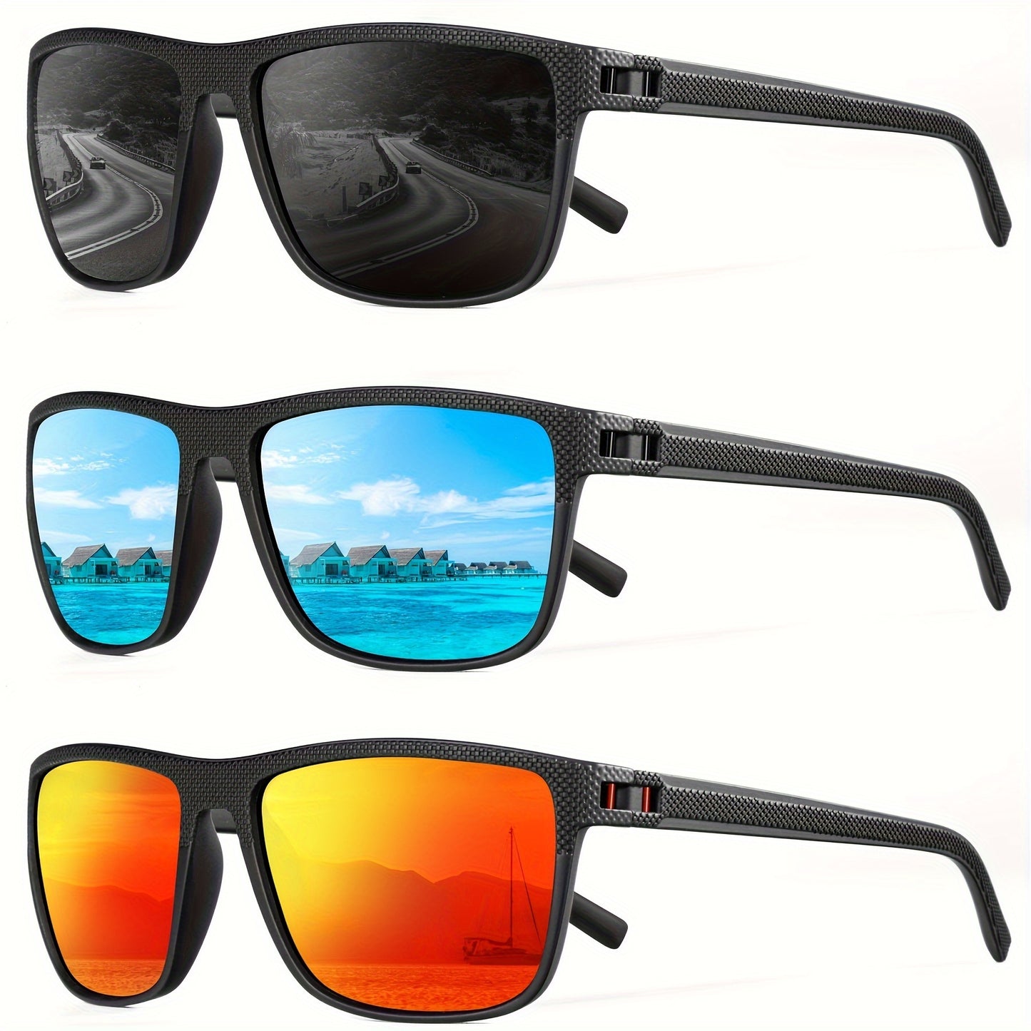 Polarized Sunglasses for Men Women 😎 Lightweight Square Sports UV Protection