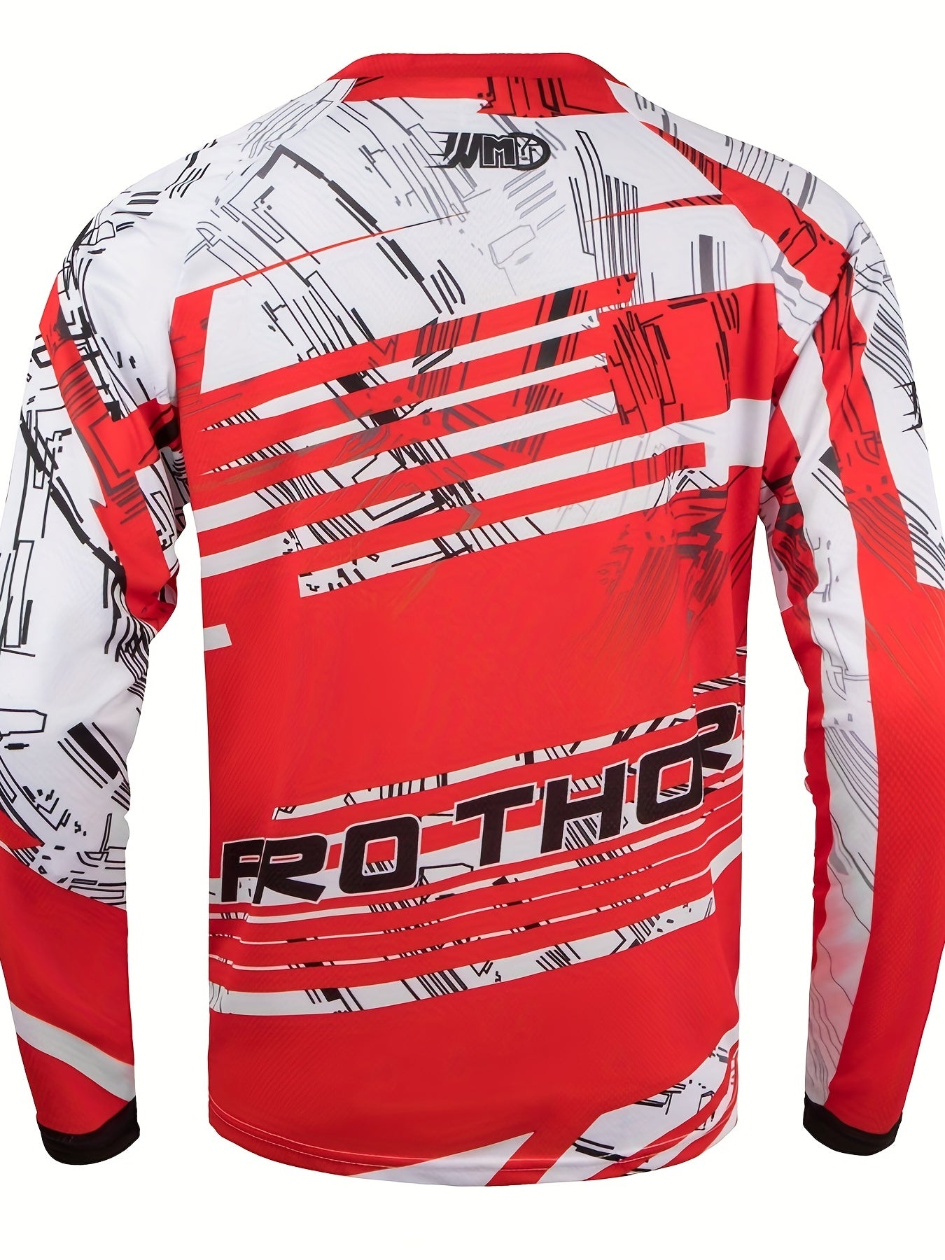 PRO THOR Men's Striped Cycling Jersey - Quick Dry, Breathable, Moisture Wicking Long Sleeve MTB Shirt for Biking and Sports - Stay Cool and Comfortable During Your Ride