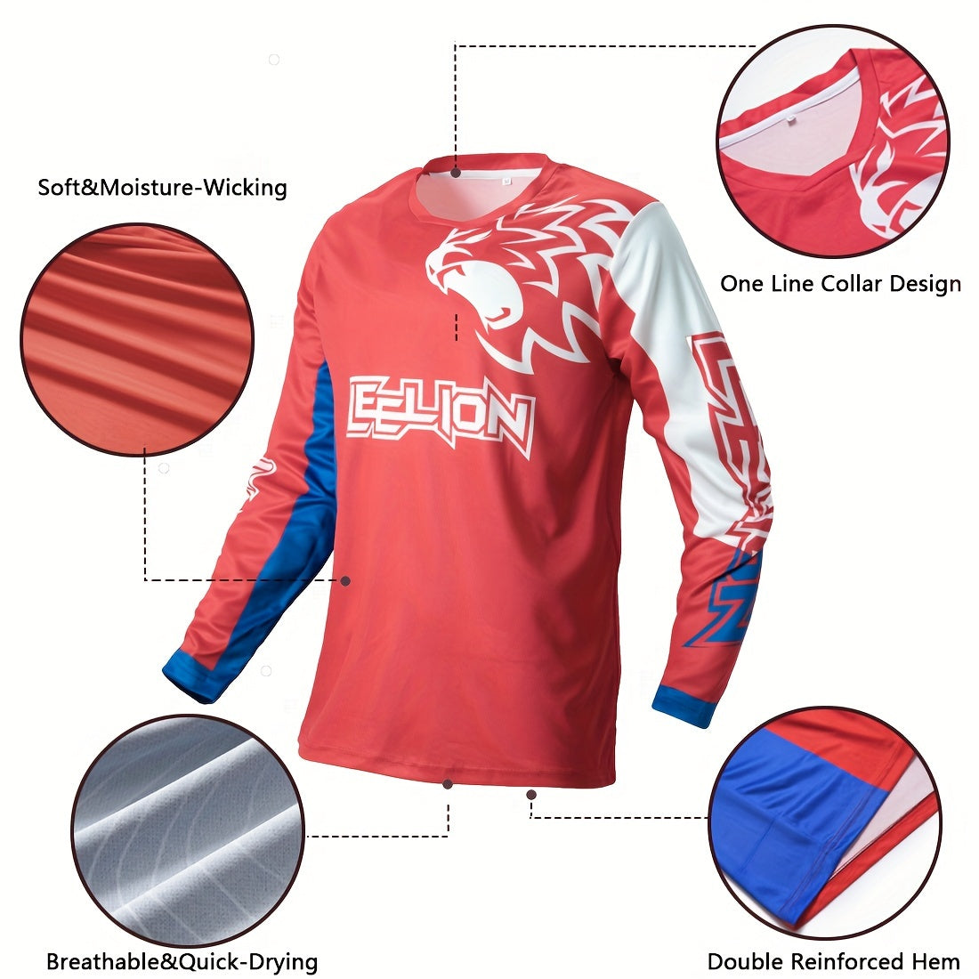 🏍️ Motorcycle Men's Color Block Cycling Jersey | Quick Dry Breathable Long Sleeve Summer Shirt 🌞