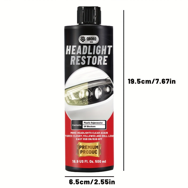 500ml Car Headlight Restoration Maintenance Refurbishment Kit - Polishing Large Capacity