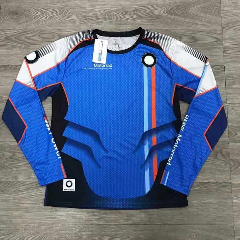 2J6K for Bmw Motorrad Motorcycle Tshirt Long Sleeve Motocross Jersey Motorsport Cycling Polyester Breathable Do Not Fade