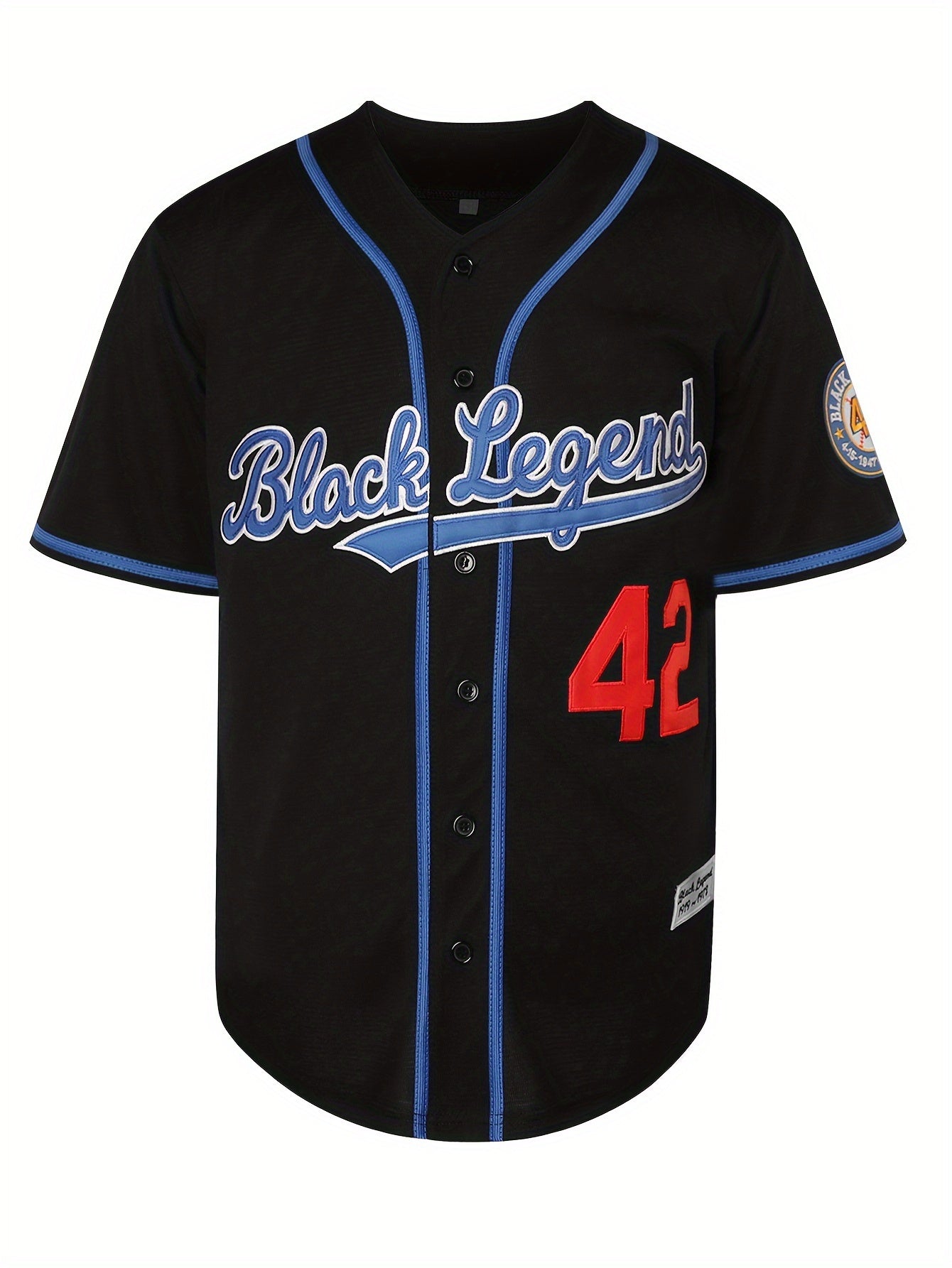 Baseball Jersey 42 Black Men's Sports Shirt | Stitched Number Baseball Jersey S-3XL