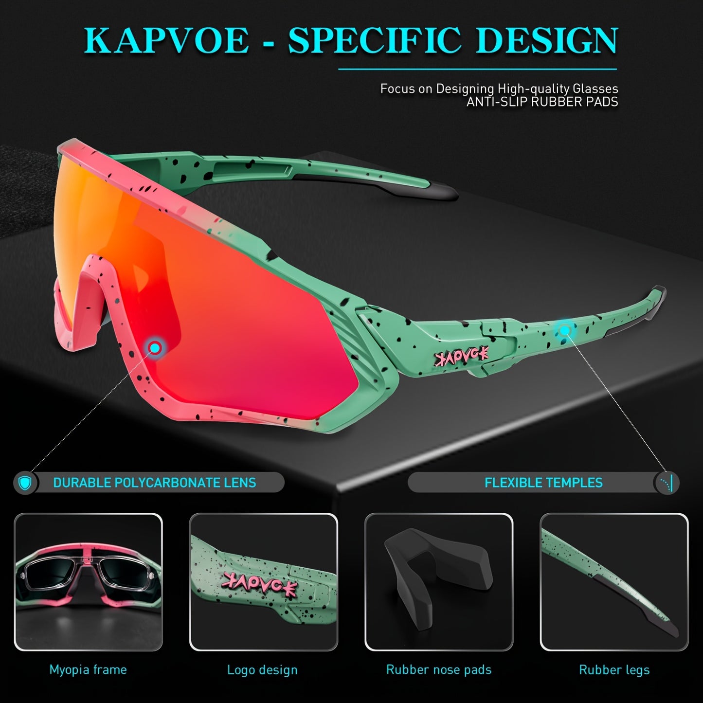 🚴 Sports Cycling Glasses - MTB Mountain Bike Sunglasses for Men & Women - Outdoor Riding Eyewear for Bike Racing, Driving, Fishing, Golf, Baseball, Hiking 🕶️