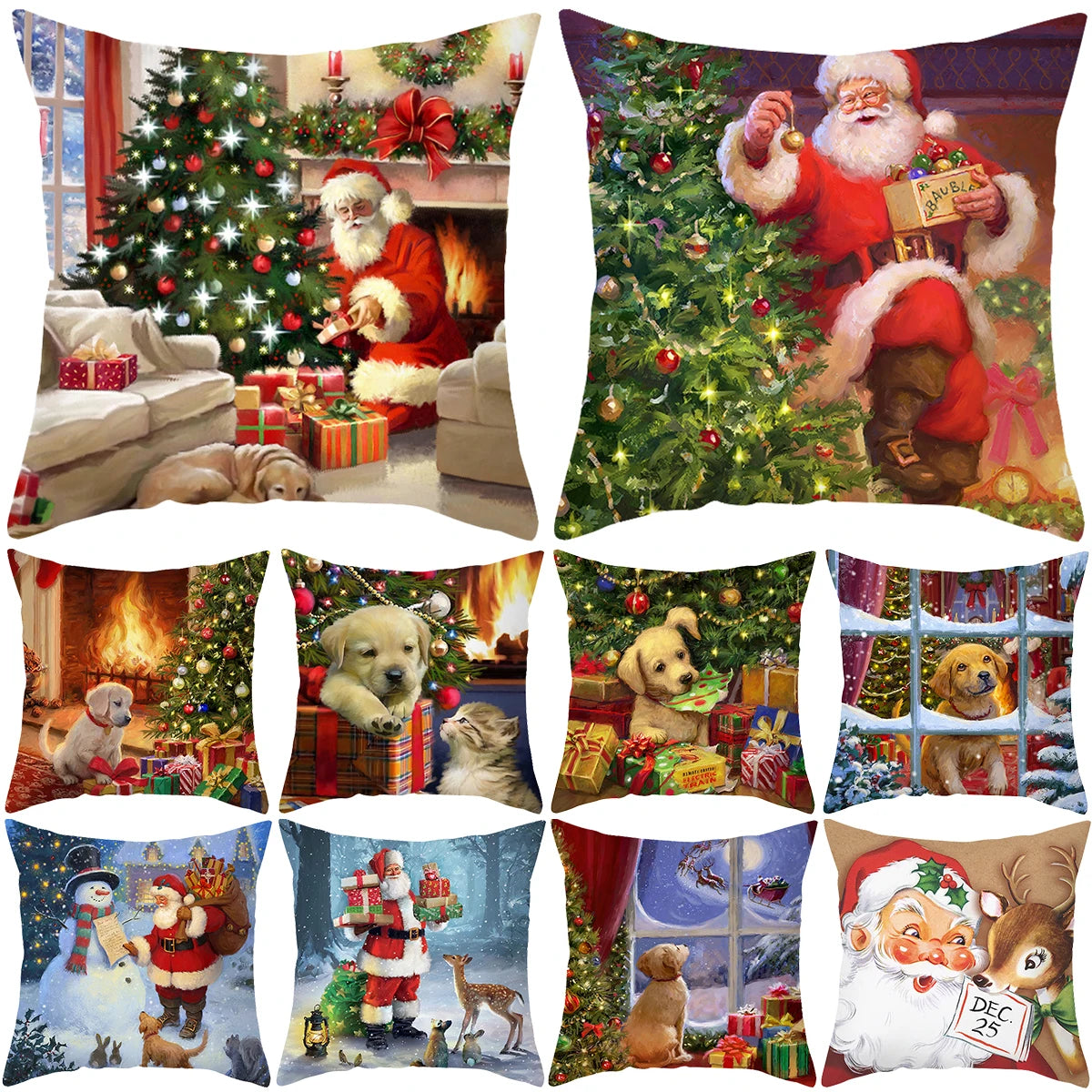 🎄 Christmas Cushion Cover 2024 | Merry Christmas Pillowcase for Home Decor | Natal & Navidad Holiday Gifts 🎁