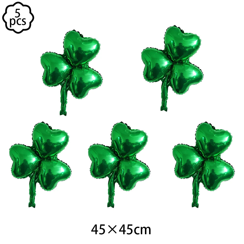 5pcs Ireland St Patrick's Day Balloon decoration St. Patrick's Day Green Shamrock Balloon St Patrick's Day party decoration