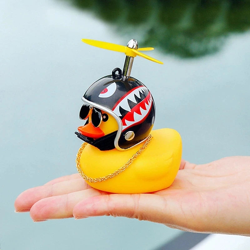 Car Duck with Helmet | Fun Wind-Breaking Cycling & Riding Accessory