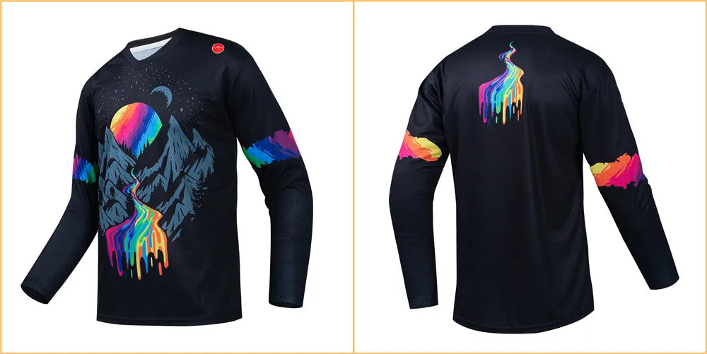 KEYIYUAN New Moto Bicycle Jersey Long Sleeve Mtb Cycling Wear Motocross T-shirt Mountain Bike Downhill Clothing Maillot Velo