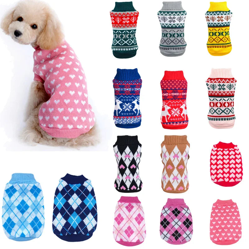 Winter Cat & Dog Sweater | Warm Christmas Knitting Coat for Small to Medium Pets | XS-XXL Size Options