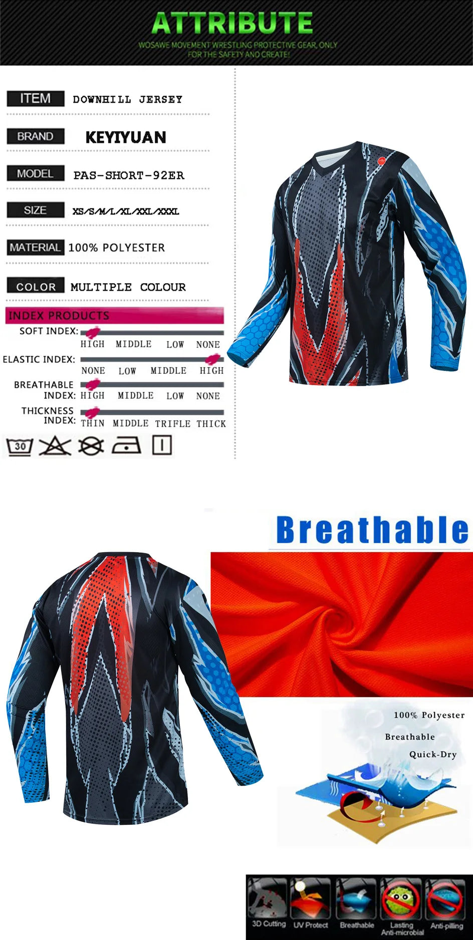 KEYIYUAN New Moto Bicycle Jersey Long Sleeve Mtb Cycling Wear Motocross T-shirt Mountain Bike Downhill Clothing Maillot Velo