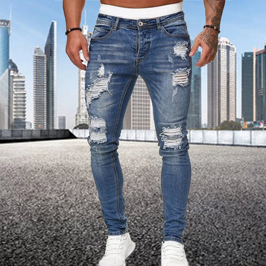 Men’s Fashion Street Style Ripped Skinny Jeans