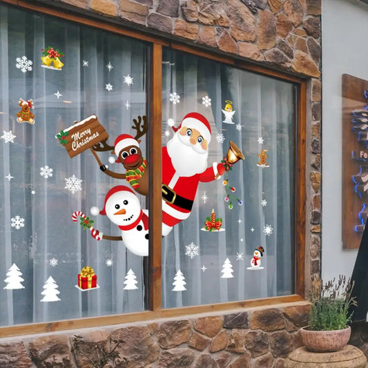 🎄 Festive Christmas Wall & Window Stickers 🌟 | 2024 Holiday Decorations & 2025 New Year Ornaments 🎅