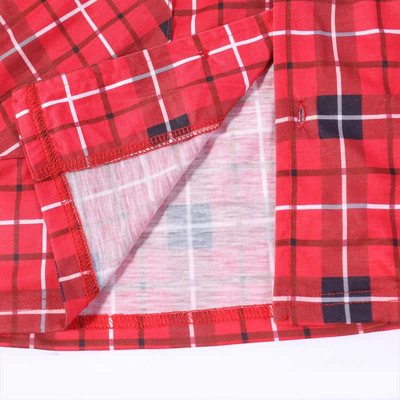 Christmas Family Matching Pajamas – Plaid Cotton Set for the Whole Family (Including Dog!) 🎄🐾