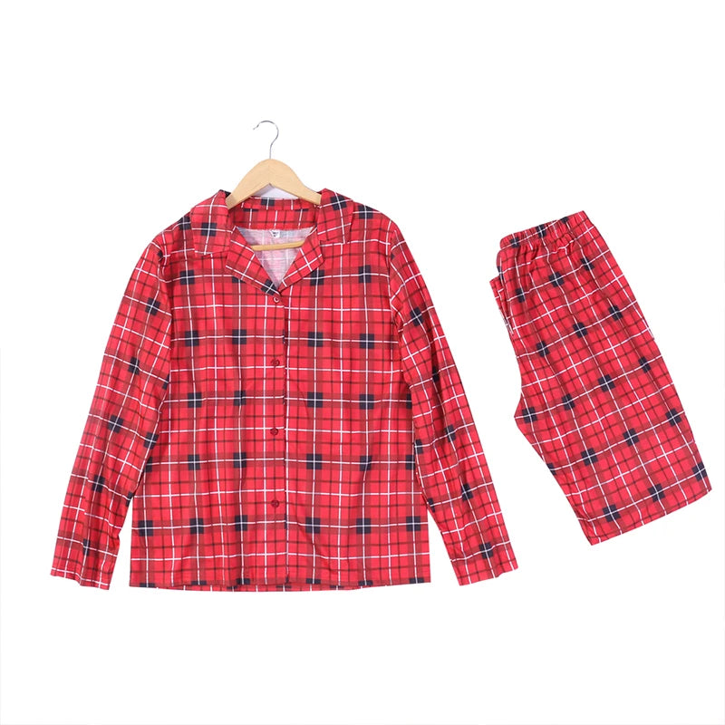 Christmas Family Matching Pajamas – Plaid Cotton Set for the Whole Family (Including Dog!) 🎄🐾