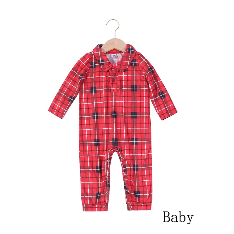 Christmas Family Matching Pajamas – Plaid Cotton Set for the Whole Family (Including Dog!) 🎄🐾