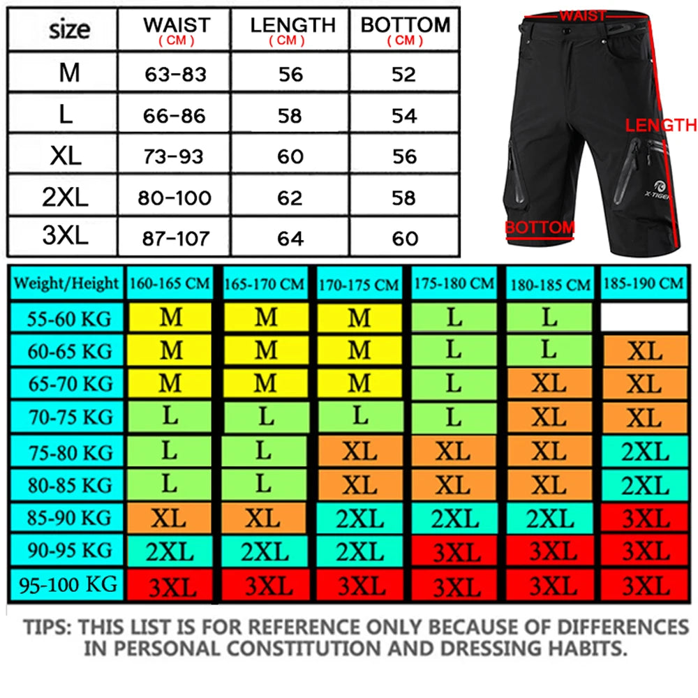 Men's MTB Bike Shorts 🚴‍♂️ | Loose Fit, Lightweight, Quick-Dry Cycling Shorts | Summer Outdoor Sports Black and Red