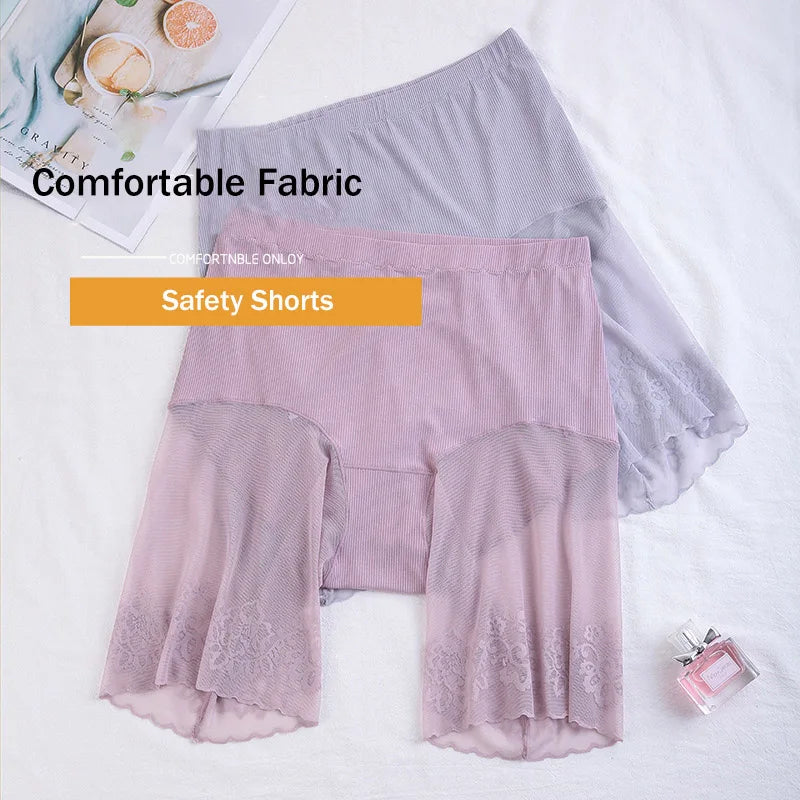 60-115 KG Plus Size Safety Short Pants - Seamless, Anti-Rub, Sexy Lace Women Boxers 🌟