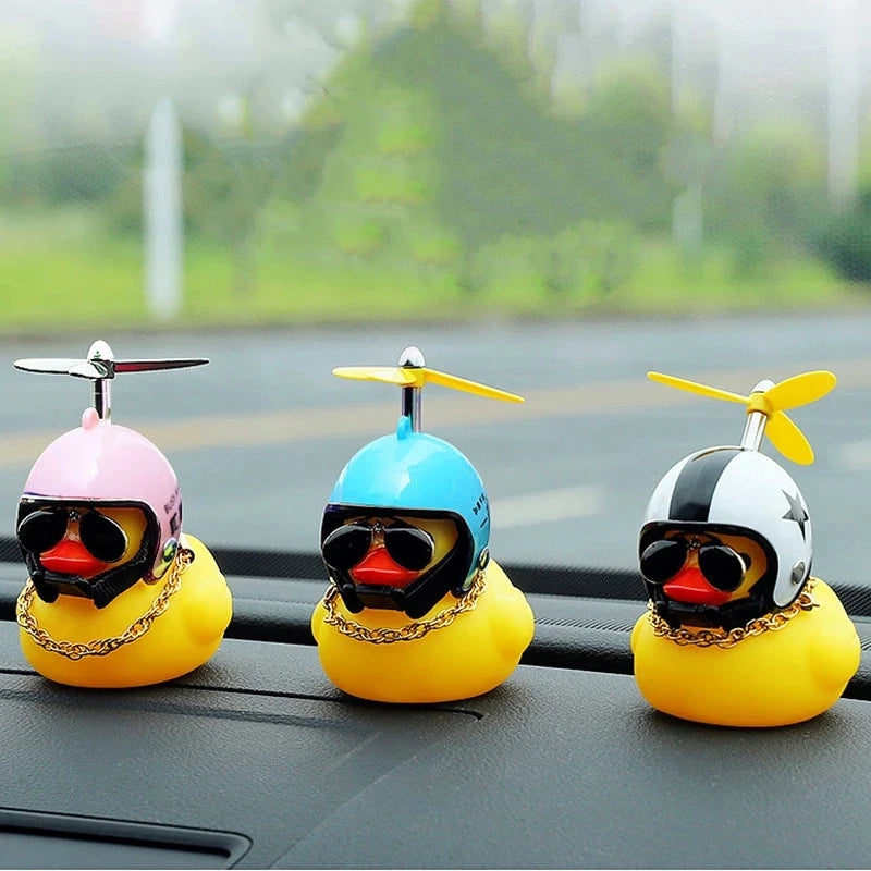 Car Duck with Helmet | Fun Wind-Breaking Cycling & Riding Accessory