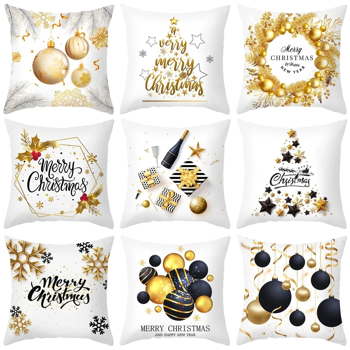 45cm Christmas Cushion Cover | Merry Christmas Home Decorations | Festive Noel Ornaments for 2024 & 2025