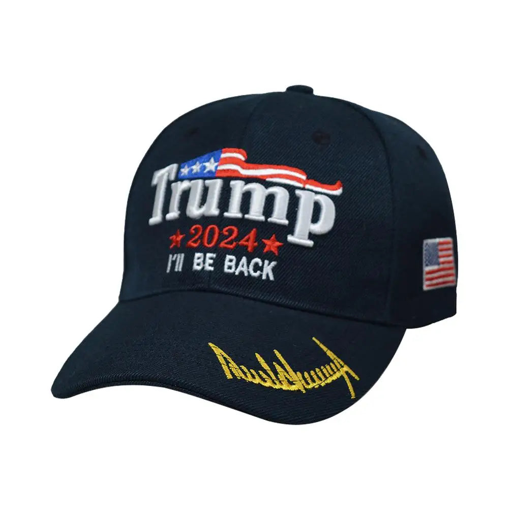 Trump 2024 "Take America Back" Black Hat - Embroidered Baseball Cap with Adjustable Fastening Tape