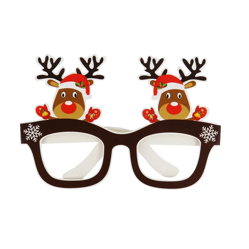 🎅 9PCS Santa Claus & Christmas Tree Glasses Frames 🎄 | Fun Photo Props for Holiday Celebrations 🎉