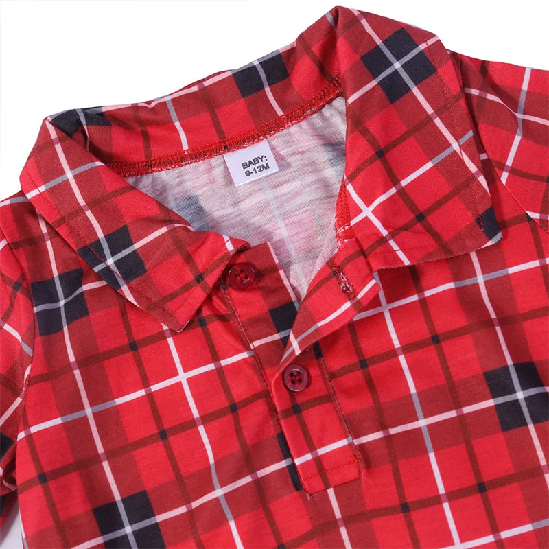 Christmas Family Matching Pajamas – Plaid Cotton Set for the Whole Family (Including Dog!) 🎄🐾