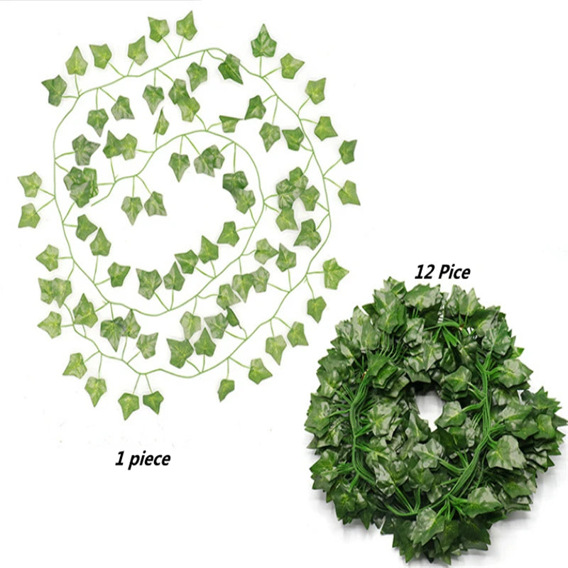 2M Artificial Ivy Vine – Realistic Green Leaves for Home, Wedding & Party Decor 🌿