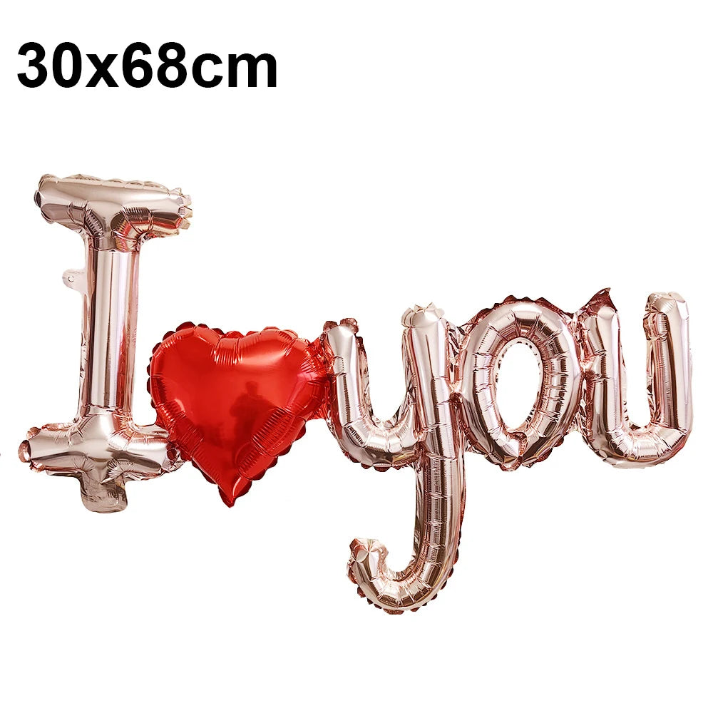 Large 132CM Rose Foil Balloon Big Red Rose Balloon Party Decor for Birthday Wedding Valentines Day Bride Shower Party Decoration