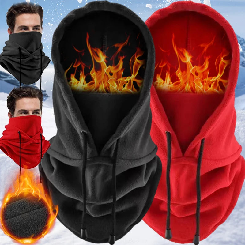 Outdoor Winter Thermal Fleece Balaclava Scarf Ski Face Mask Neck Warmer Snood Hood Hat Windproof Cold Warm Riding Cap Sports