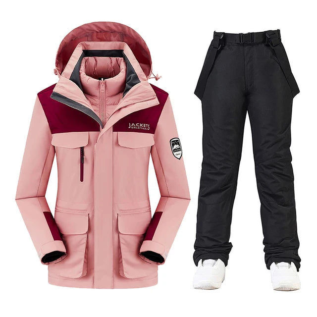 New Women’s Ski Suit ⛷️ Waterproof Windproof Snowboard Set – Warm Down Jacket & Snow Pants