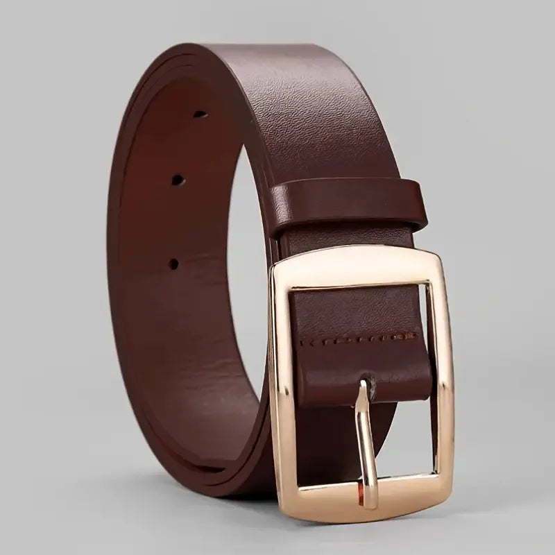 🔥 New Luxury PU Leather Belt for Men – Stylish Metal Pin Buckle Designer Belt for Jeans! 👖✨