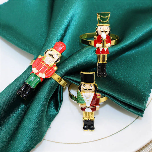 🎄 6PCS Cute Nutcracker Napkin Rings 🎅 | Charming Table Decor for Christmas & Winter Holidays 🍽️