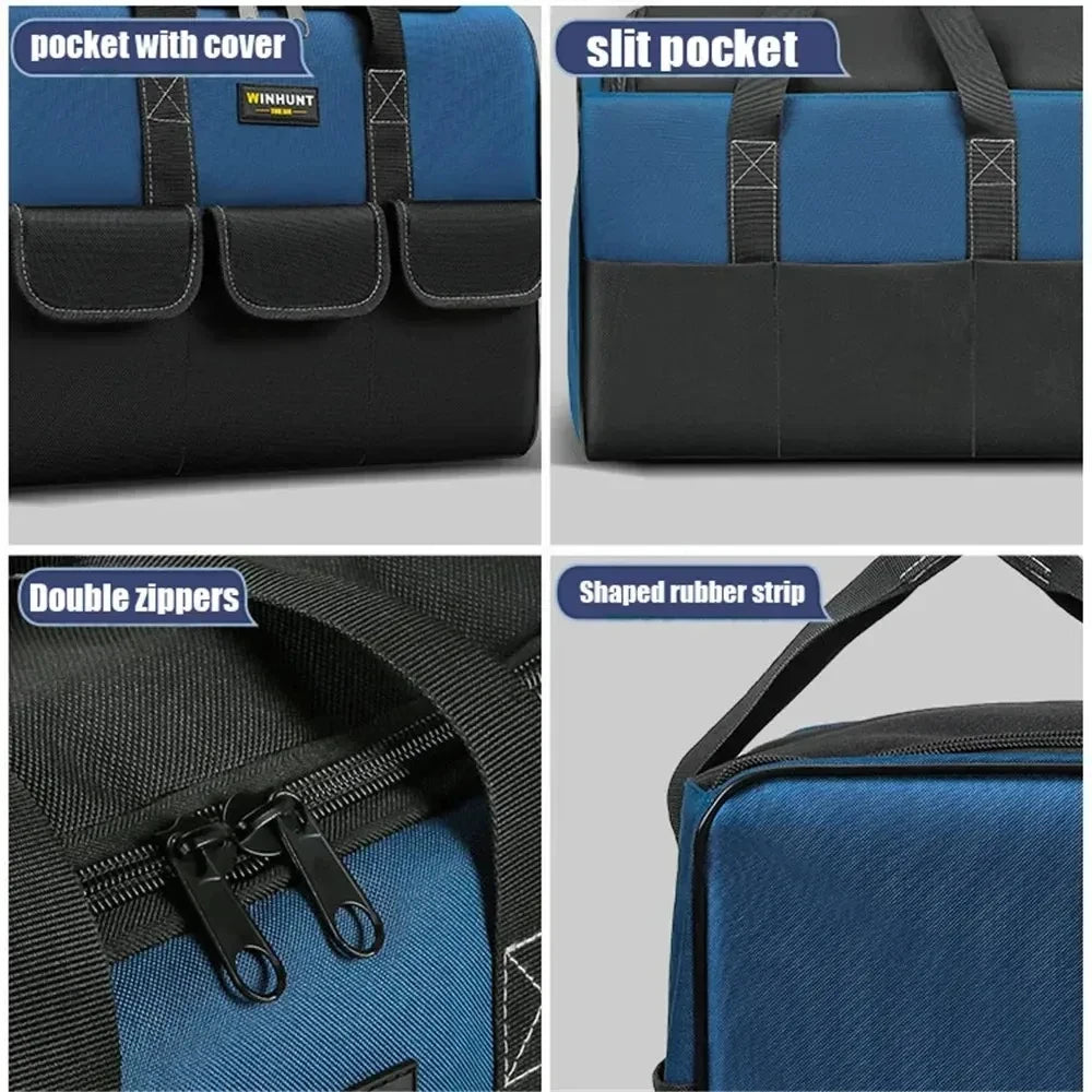 Waterproof Tool Bag 🔧 | 30% More Capacity Multi-Pocket Organizer for Electrician Tools 🛠️