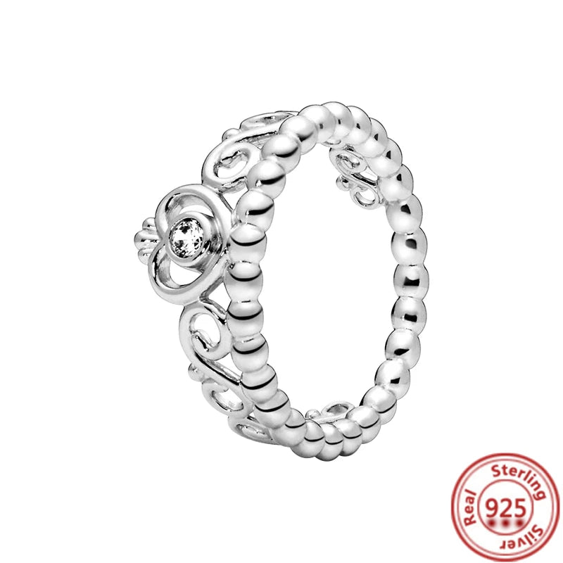 Elegant 925 Sterling Silver Crown Heart Wing Ring – A Timeless Anniversary Gift