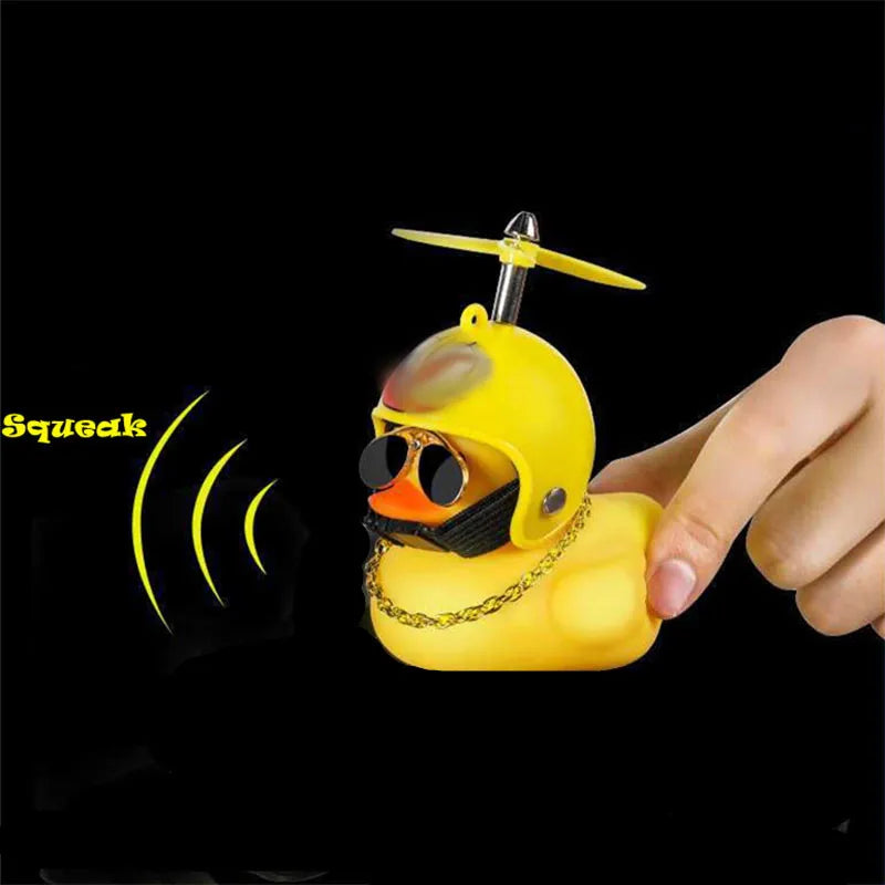 Car Duck with Helmet | Fun Wind-Breaking Cycling & Riding Accessory