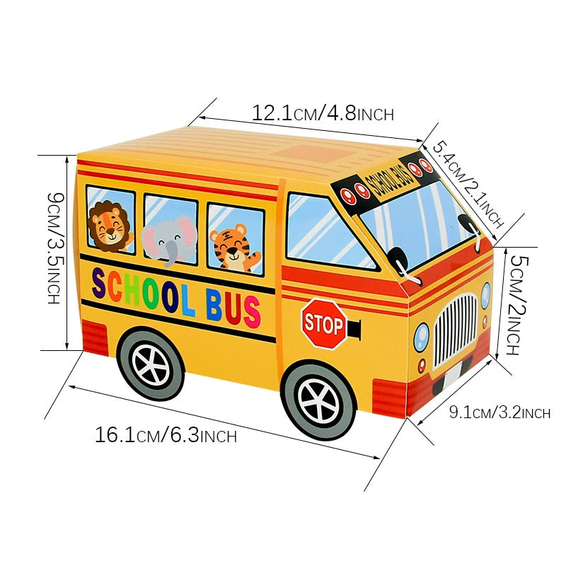 🚌✨ 24pcs Back-to-School Bus Candy Gift Boxes – Perfect Party Favors for Kids! 🎉🍬