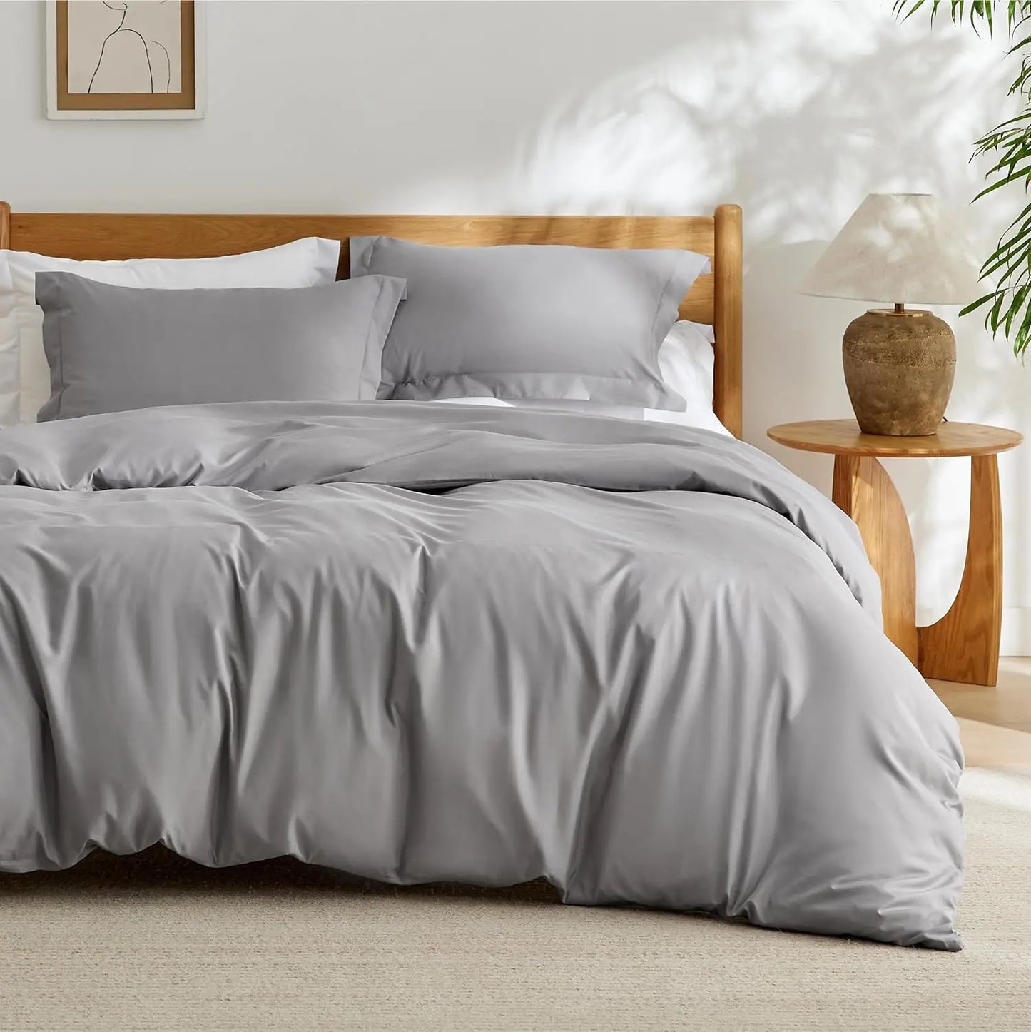 Bedsure Duvet Cover - Soft Double Brushed Duvet Cover with Zipper Closure, No Comforter, Available in Twin, Full, Queen, King, Cal King