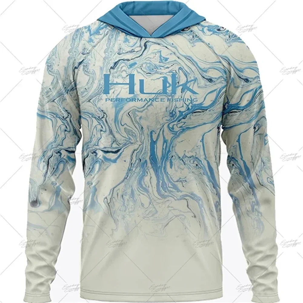 Men's Long Sleeve UPF 50+ Hooded Fishing Shirt 🎣 | Breathable Performance Fishing Gear