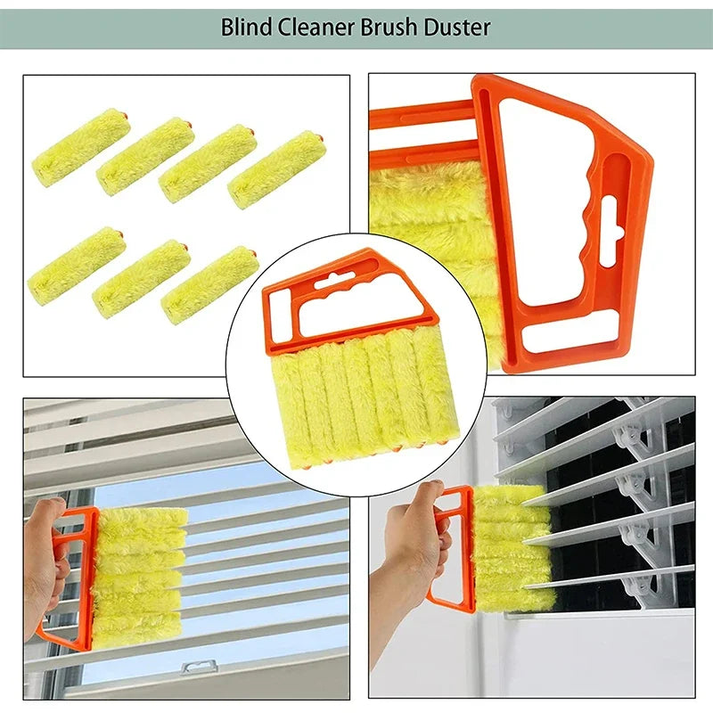 Window Cleaning Brush – Microfiber Air Conditioner Duster, Venetian Blind Blade Cleaner, Kitchen Tool