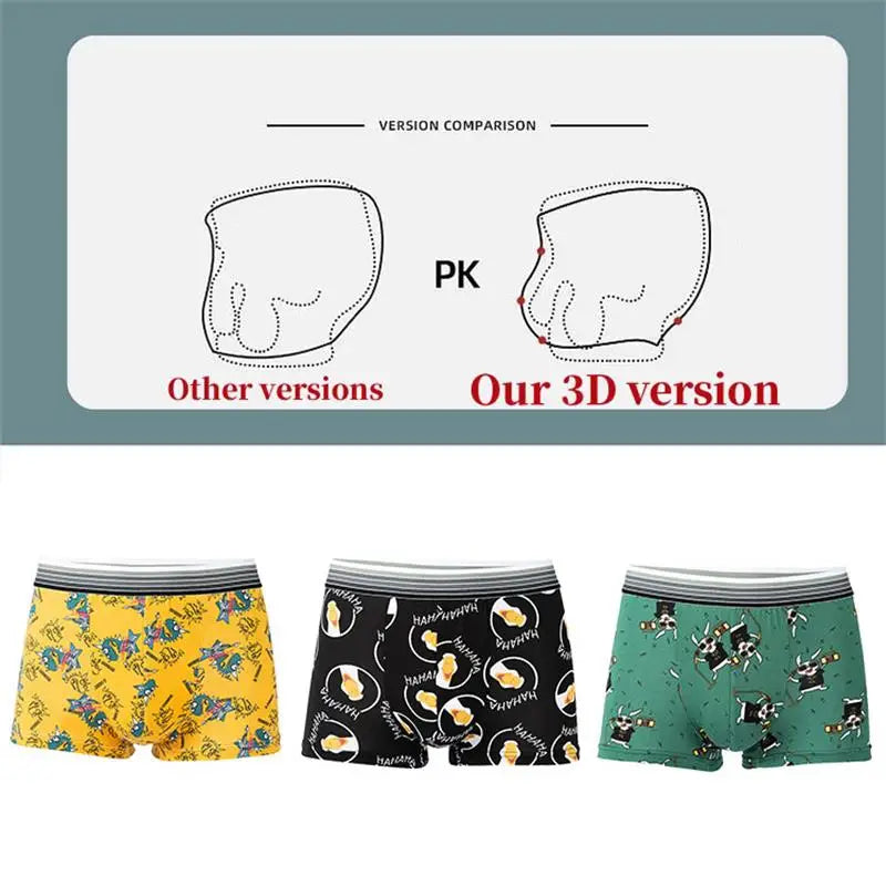 🎉 5Pcs Men’s Boxer Shorts | Cute Cartoon Printed Briefs | Fashionable & Funny | Breathable & Comfortable Underwear for Men 👖😄