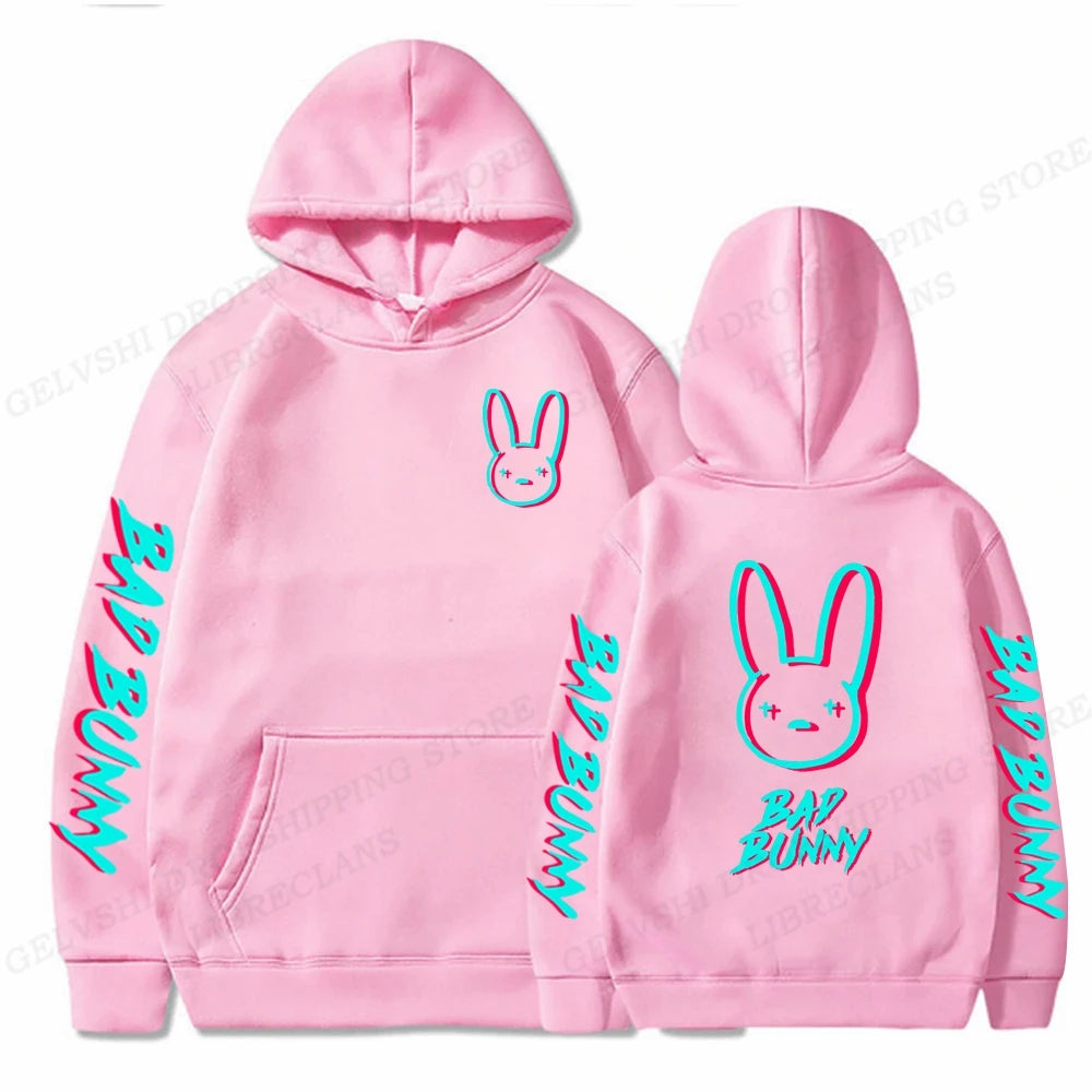 Debí tirar MAX fotos | Rabbit Print Unisex Hoodie – Streetwear Hip Hop Hooded Sweatshirt