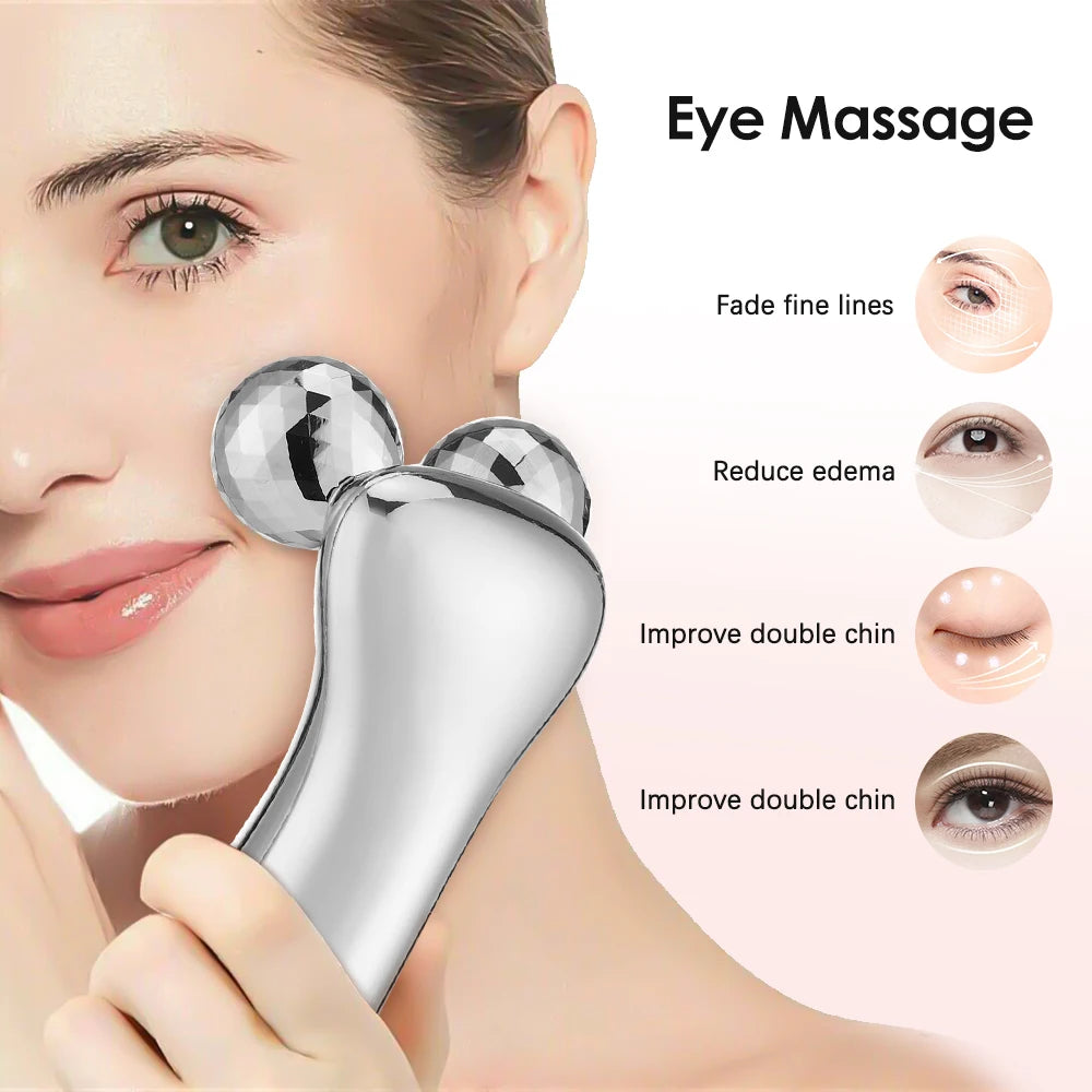 EMS Microcurrent Pulse Neck Face 4D Roller Massager 🌟